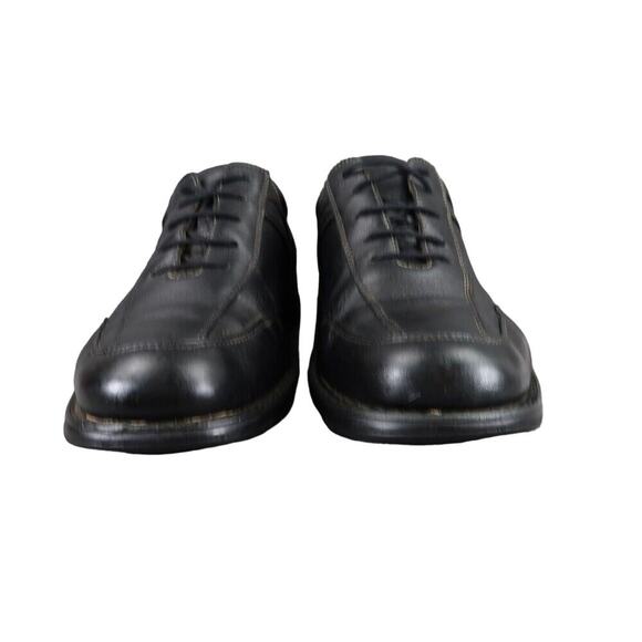 Johnston & Murphy Shoes Men 10 Oxford Leather Shuler Athletic Black Comfort Work - Picture 4 of 16